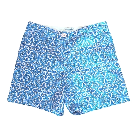 Caribbean Joe & Company Blue Pink Geometric Print Stretch Zip Fly Front Shorts 6 - Picture 8 of 8